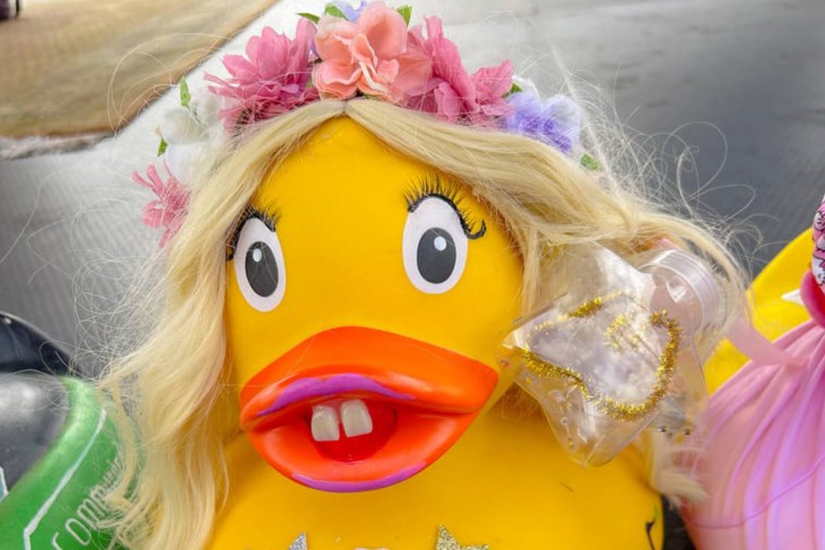 Geschmückte Gummi-Ente
